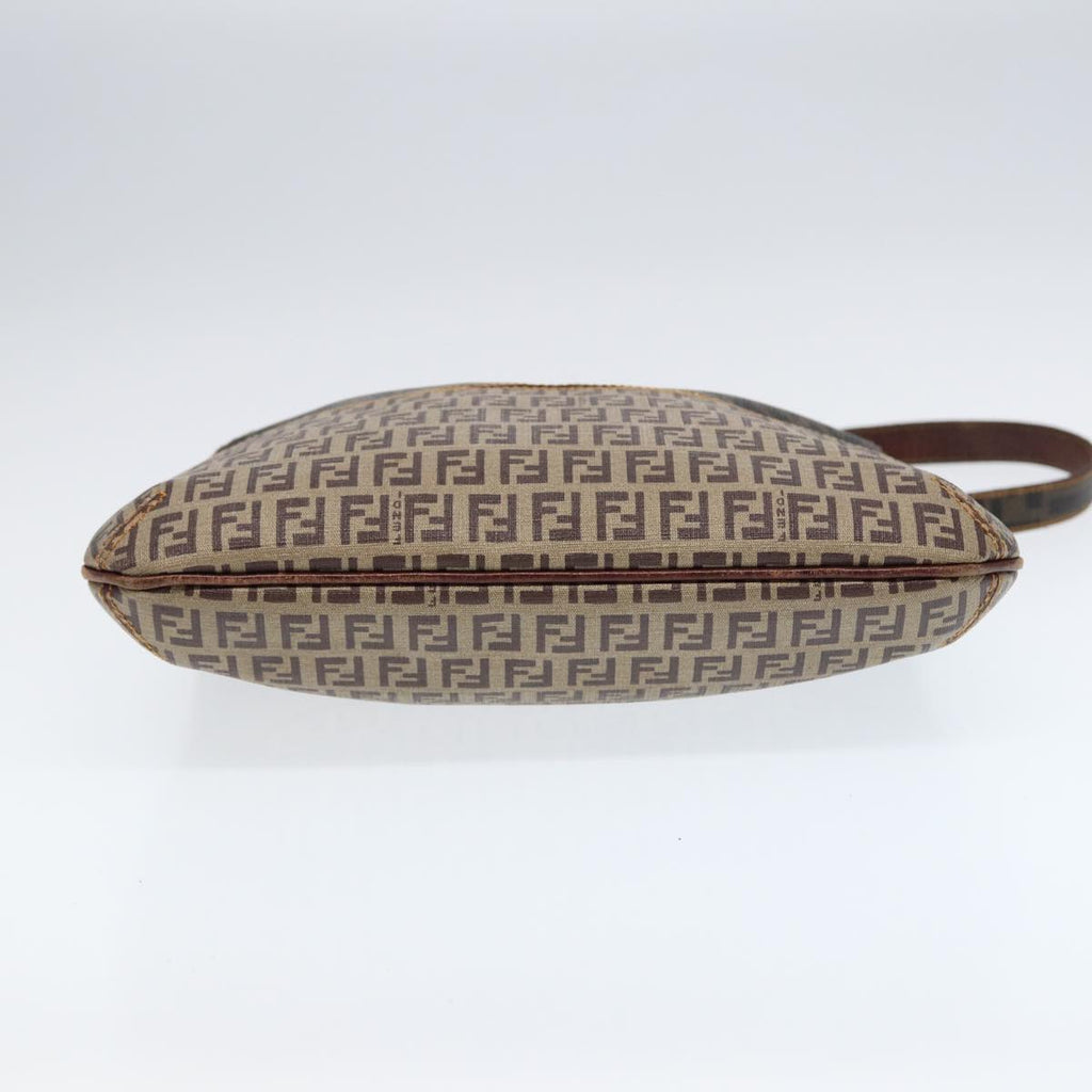 FENDI Zucca Canvas Shoulder Bag Brown Black gold ep5455