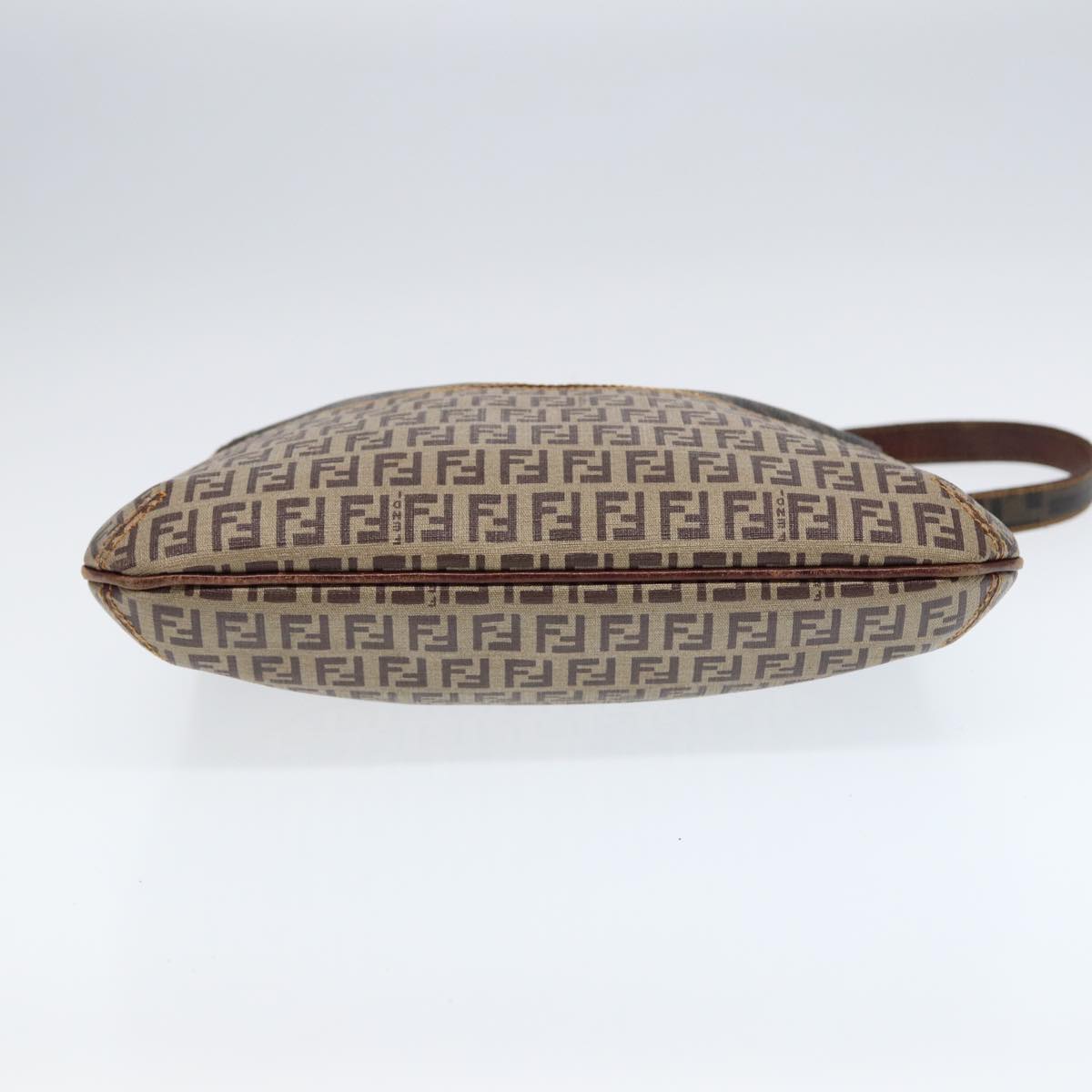 FENDI Zucca Canvas Shoulder Bag Brown Black gold ep5455