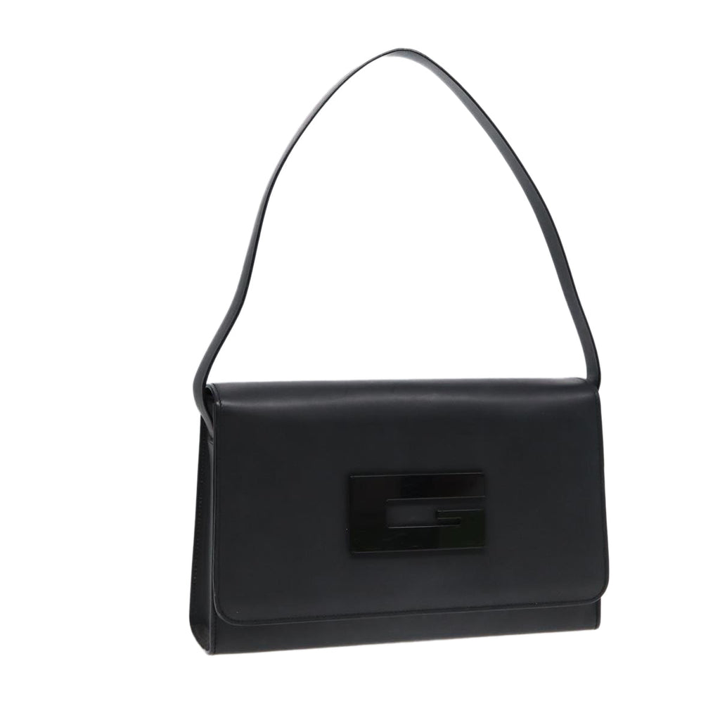 GUCCI Shoulder Bag Leather Black Silver 001 3064 ep5463