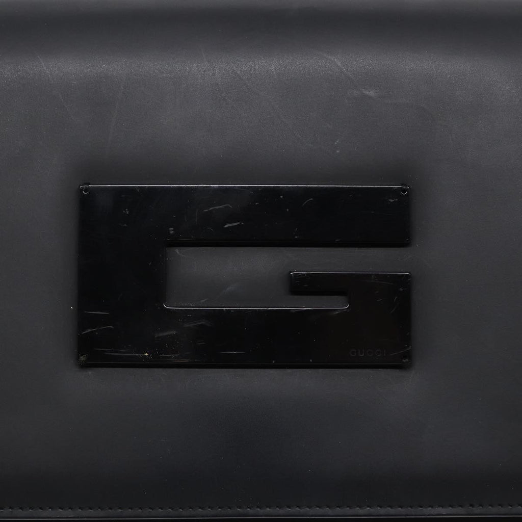 GUCCI Shoulder Bag Leather Black Silver 001 3064 ep5463