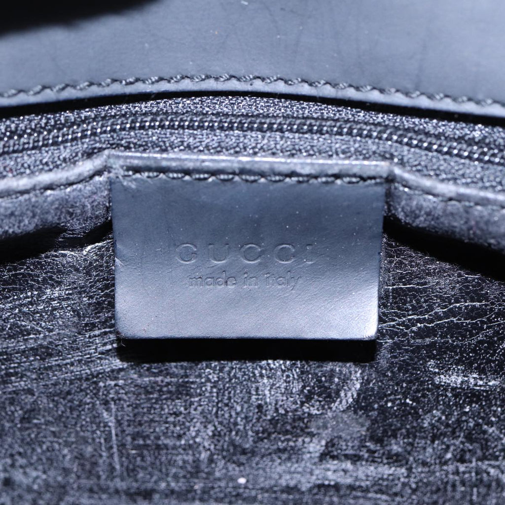 GUCCI Shoulder Bag Leather Black Silver 001 3064 ep5463
