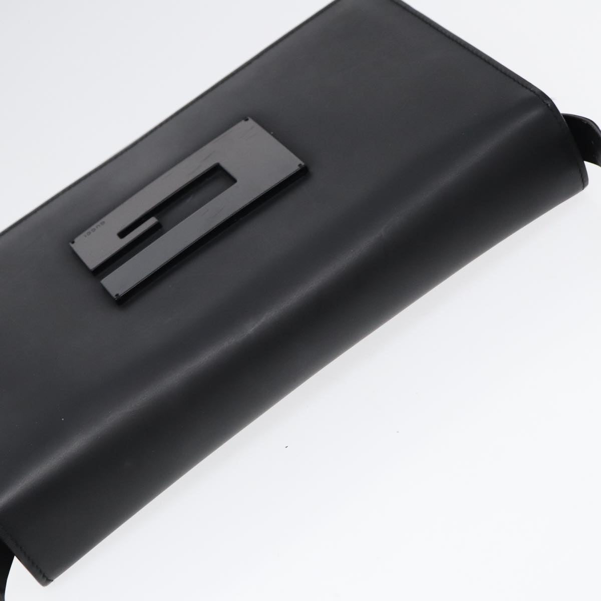 GUCCI Shoulder Bag Leather Black Silver 001 3064 ep5463