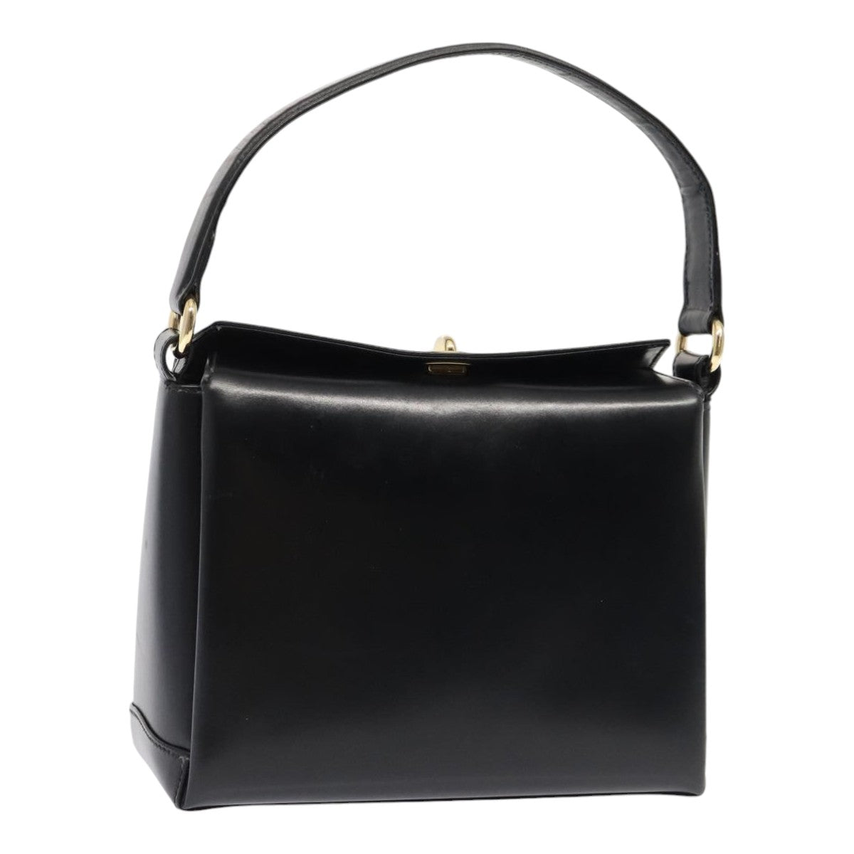 GUCCI Hand Bag Leather Black Gold ep5464