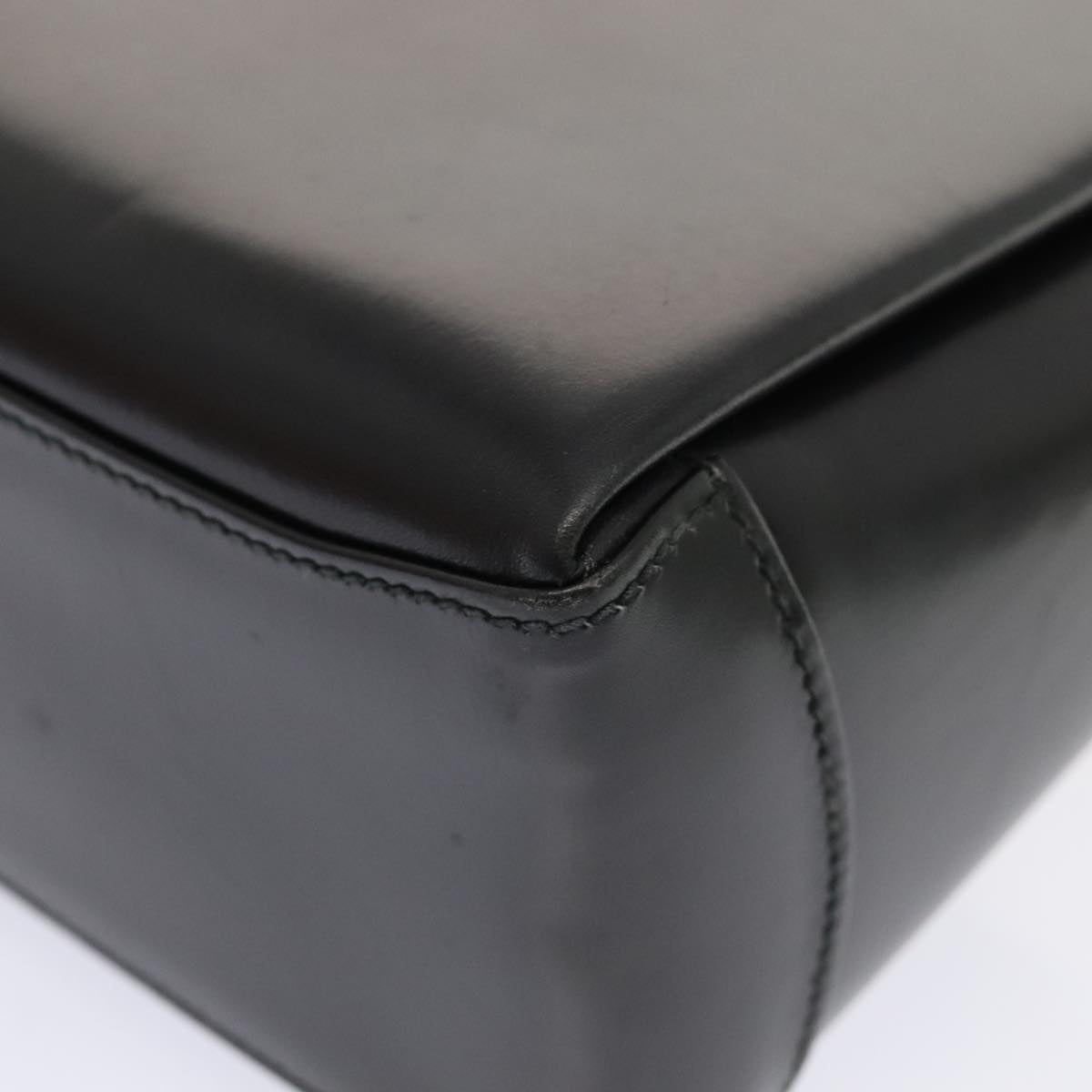 GUCCI Hand Bag Leather Black Gold ep5464
