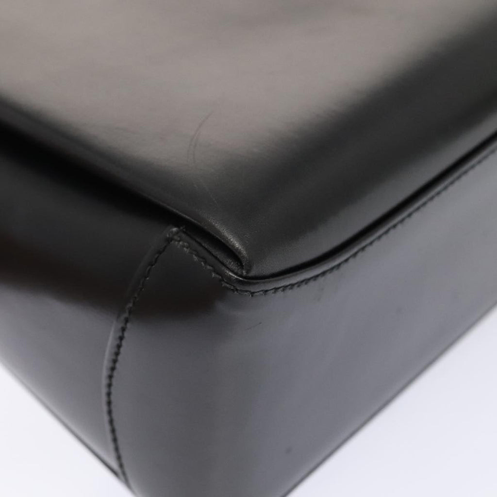 GUCCI Hand Bag Leather Black Gold ep5464