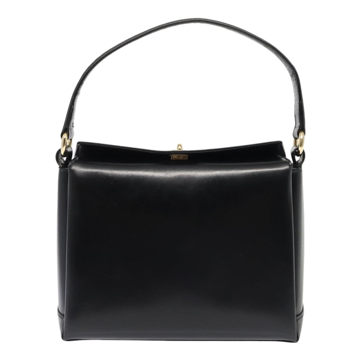 GUCCI Hand Bag Leather Black Gold ep5464