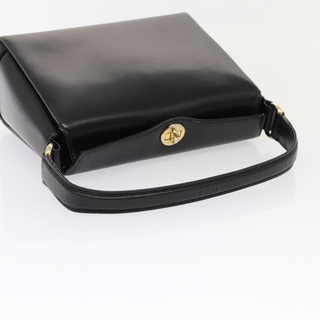 GUCCI Hand Bag Leather Black Gold ep5464