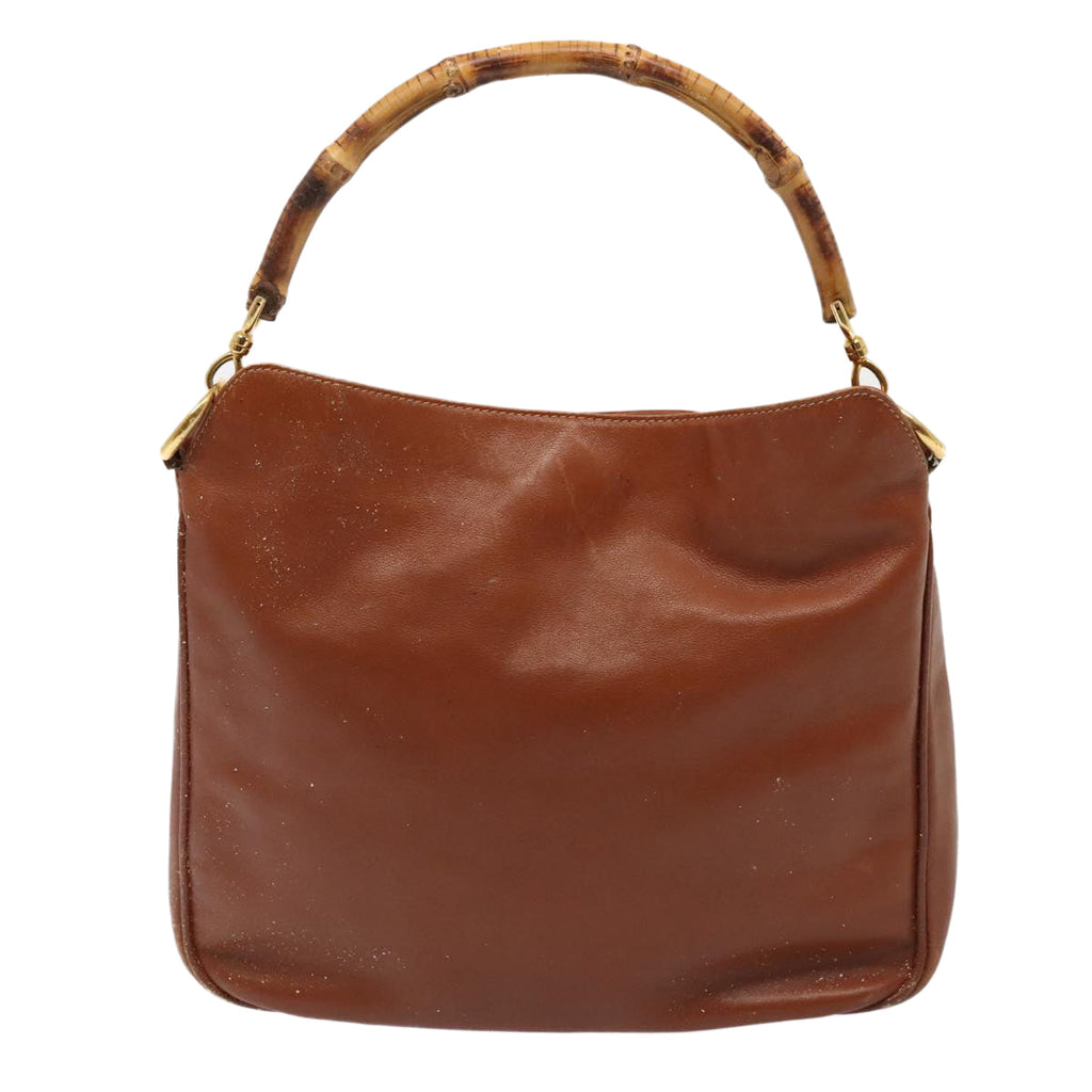 GUCCI Bamboo Hand Bag Leather Brown Gold 001 2404 6380 ep5472