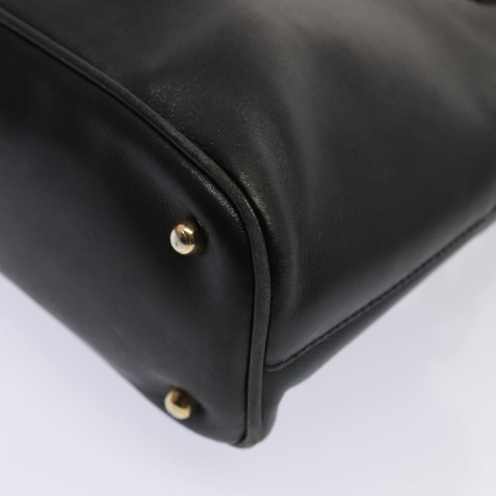 GUCCI Bamboo Hand Bag Leather Black Gold 000 1046 0290 ep5474