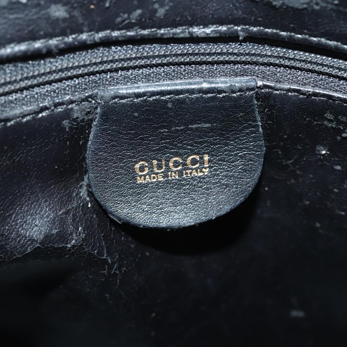 GUCCI Bamboo Hand Bag Leather Black Gold 000 1046 0290 ep5474