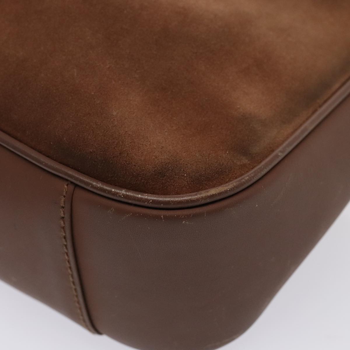 GUCCI Bamboo Hand Bag Suede Brown Gold 001 2113 1638 ep5475