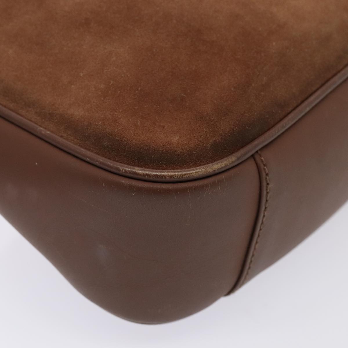 GUCCI Bamboo Hand Bag Suede Brown Gold 001 2113 1638 ep5475