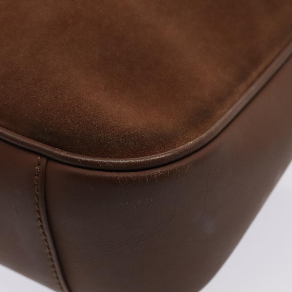 GUCCI Bamboo Hand Bag Suede Brown Gold 001 2113 1638 ep5475
