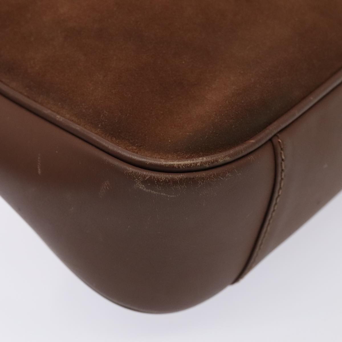 GUCCI Bamboo Hand Bag Suede Brown Gold 001 2113 1638 ep5475