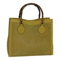 GUCCI Bamboo Hand Bag Suede Leather Yellow Gold 002 2853 0260 0 ep5476