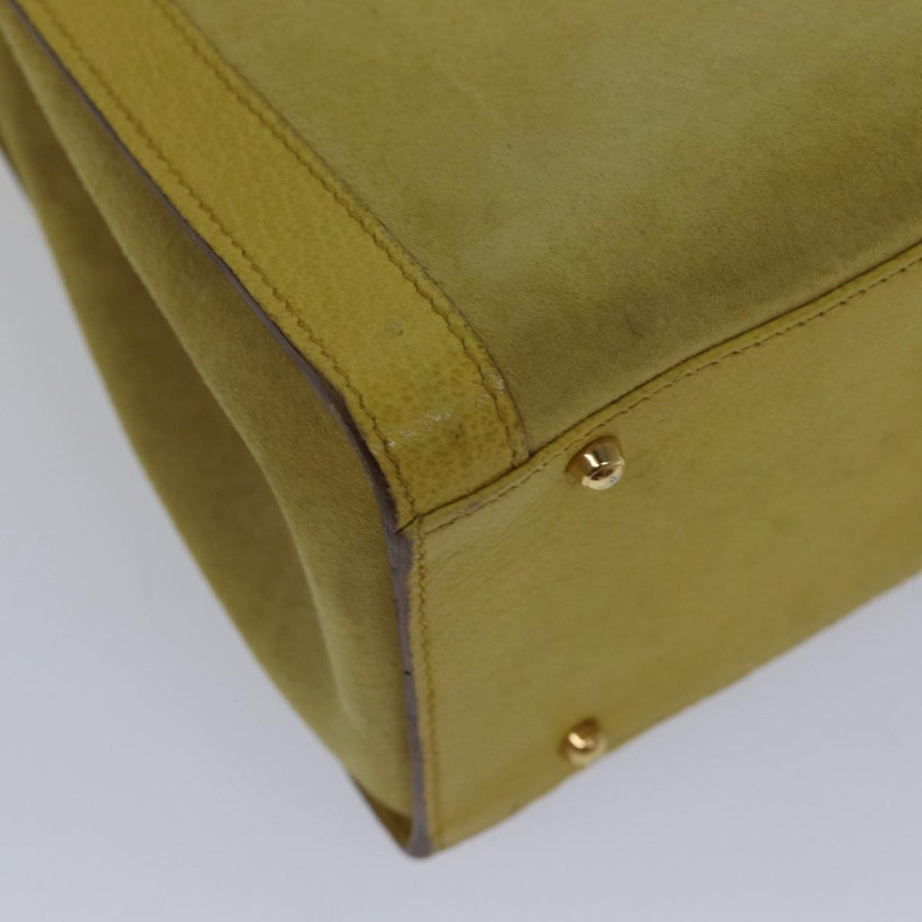 GUCCI Bamboo Hand Bag Suede Leather Yellow Gold 002 2853 0260 0 ep5476