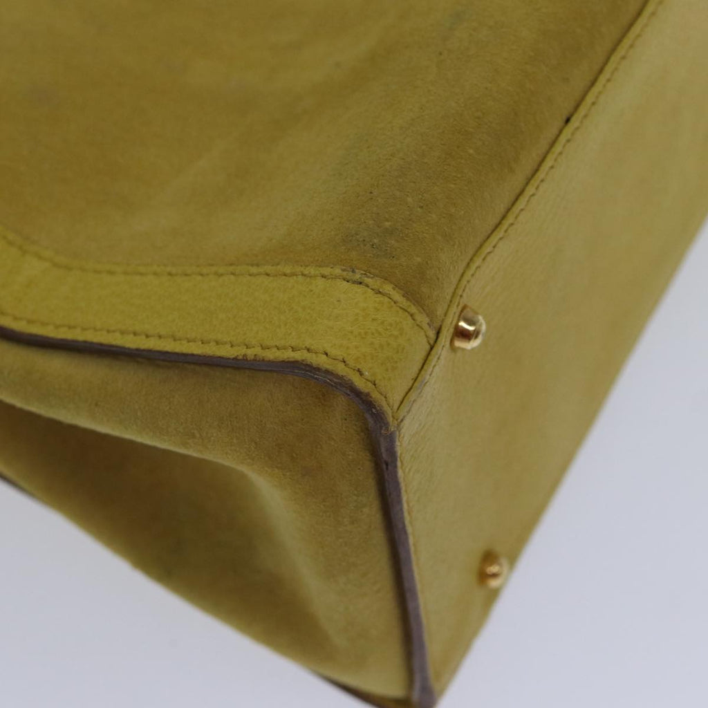 GUCCI Bamboo Hand Bag Suede Leather Yellow Gold 002 2853 0260 0 ep5476