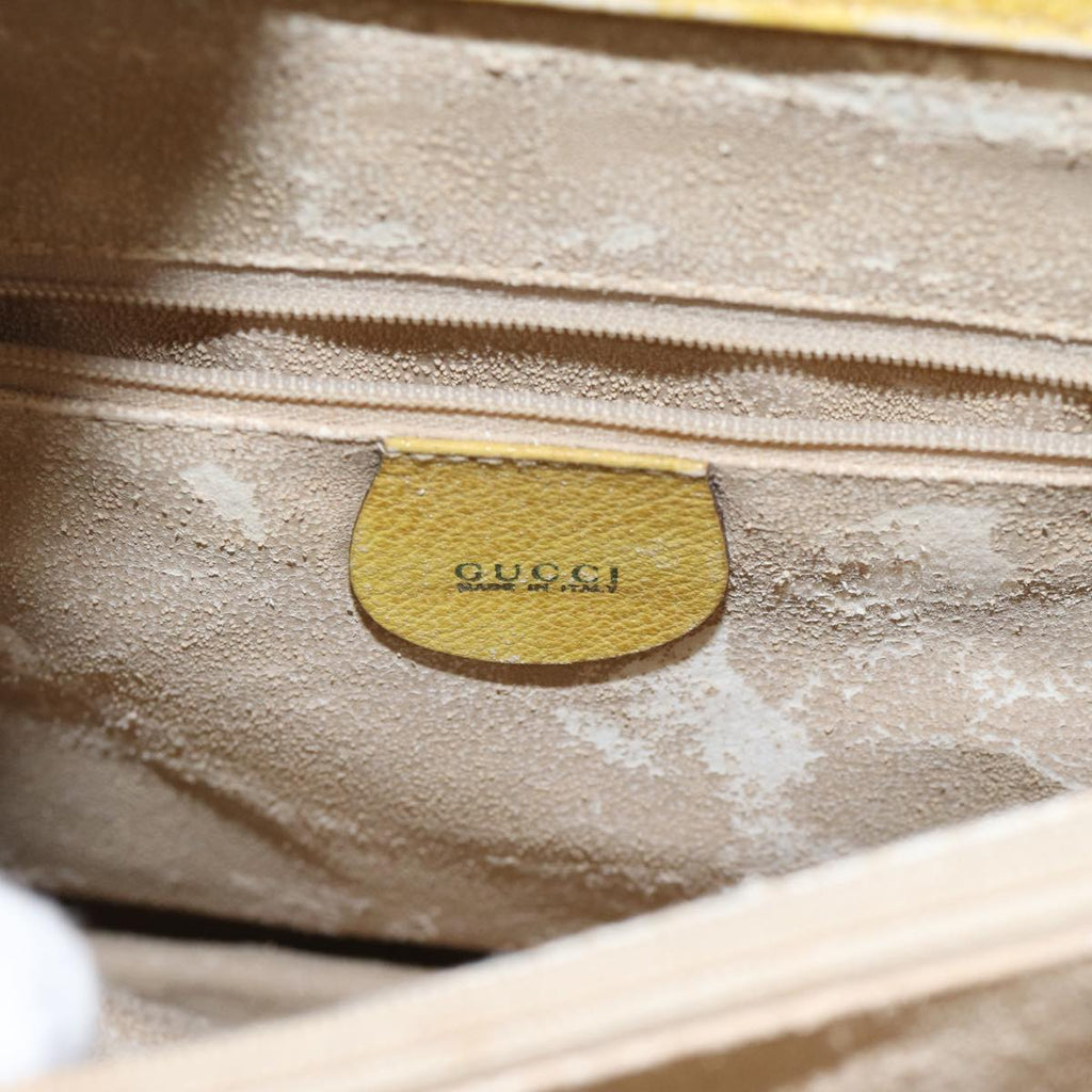 GUCCI Bamboo Hand Bag Suede Leather Yellow Gold 002 2853 0260 0 ep5476