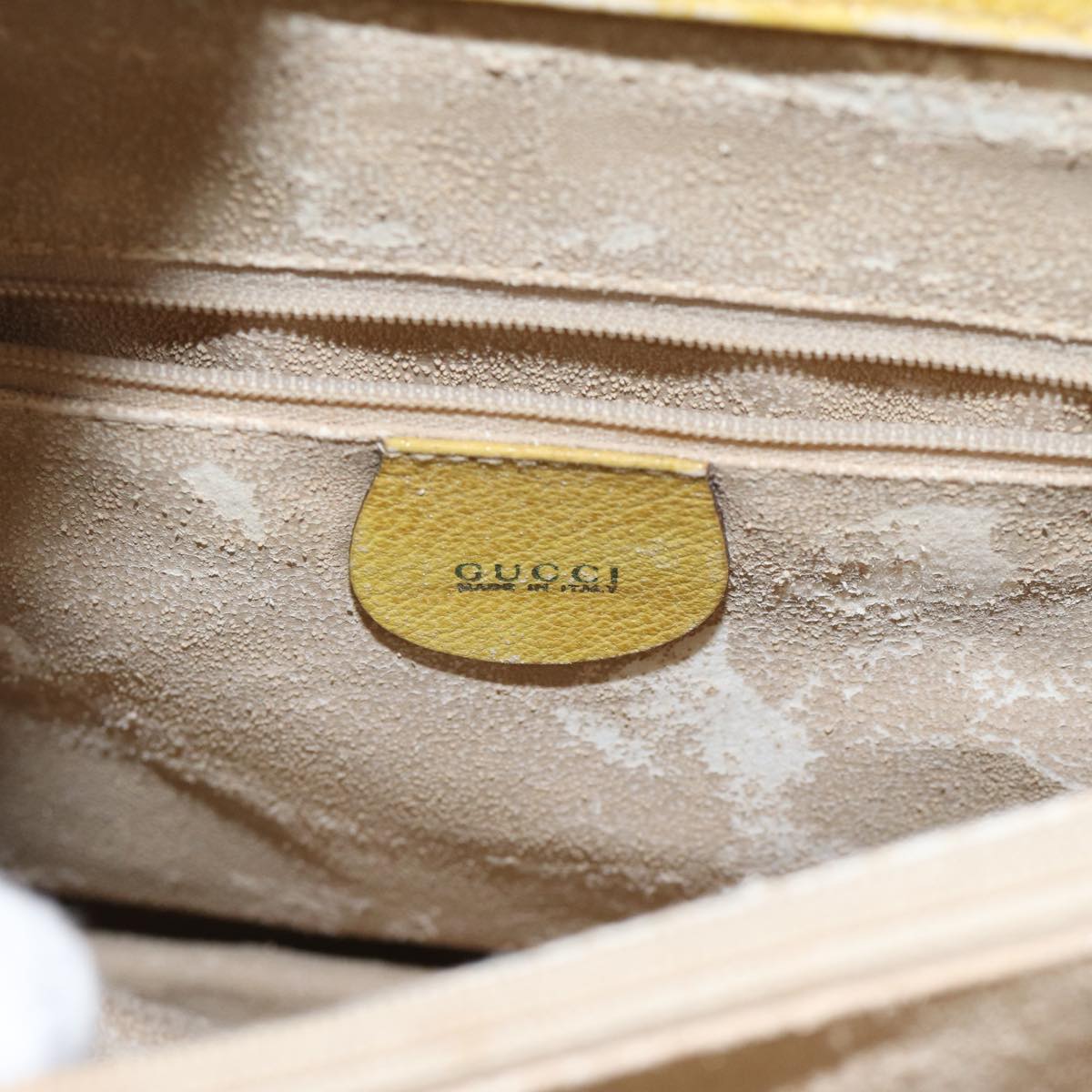 GUCCI Bamboo Hand Bag Suede Leather Yellow Gold 002 2853 0260 0 ep5476
