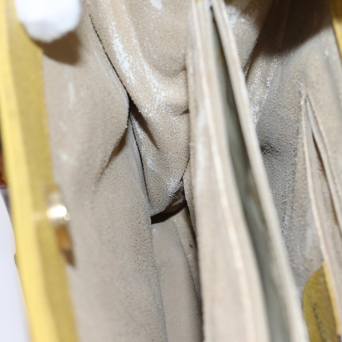 GUCCI Bamboo Hand Bag Suede Leather Yellow Gold 002 2853 0260 0 ep5476
