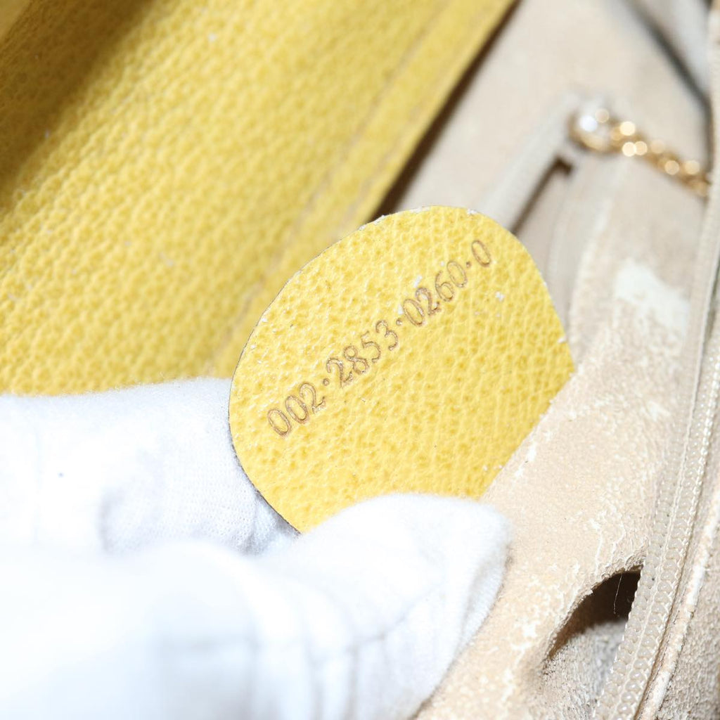 GUCCI Bamboo Hand Bag Suede Leather Yellow Gold 002 2853 0260 0 ep5476