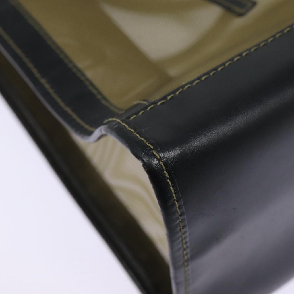 FENDI Tote Bag Nylon Leather Black Khaki gold ep5485
