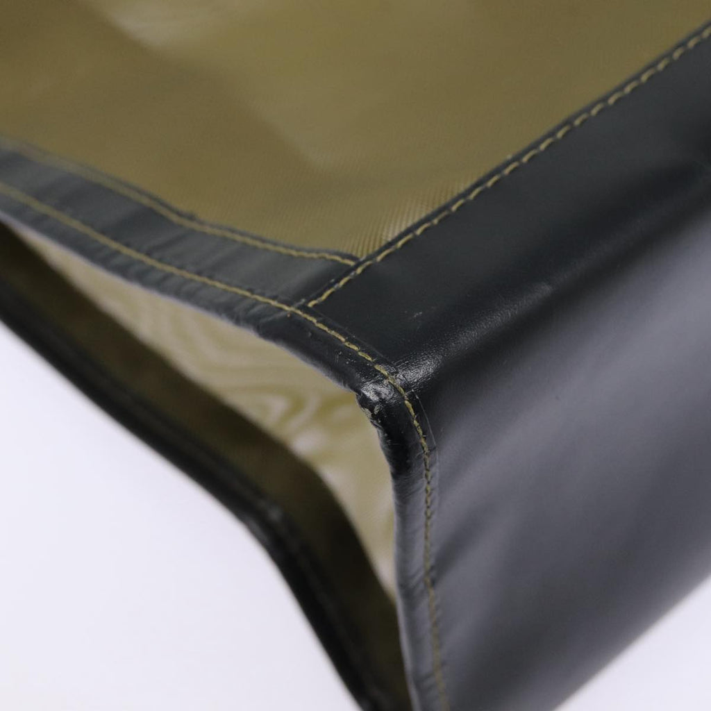 FENDI Tote Bag Nylon Leather Black Khaki gold ep5485