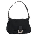 FENDI Mamma Baguette Shoulder Bag Nylon Black Silver ep5493