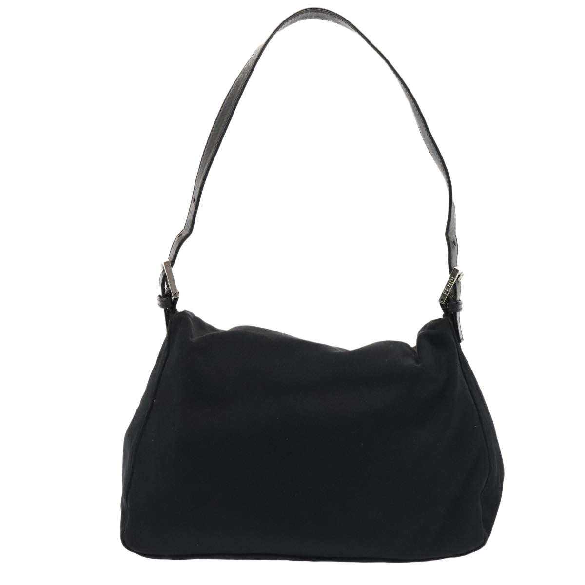 FENDI Mamma Baguette Shoulder Bag Nylon Black Silver ep5493