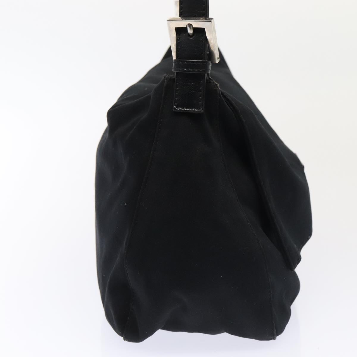 FENDI Mamma Baguette Shoulder Bag Nylon Black Silver ep5493