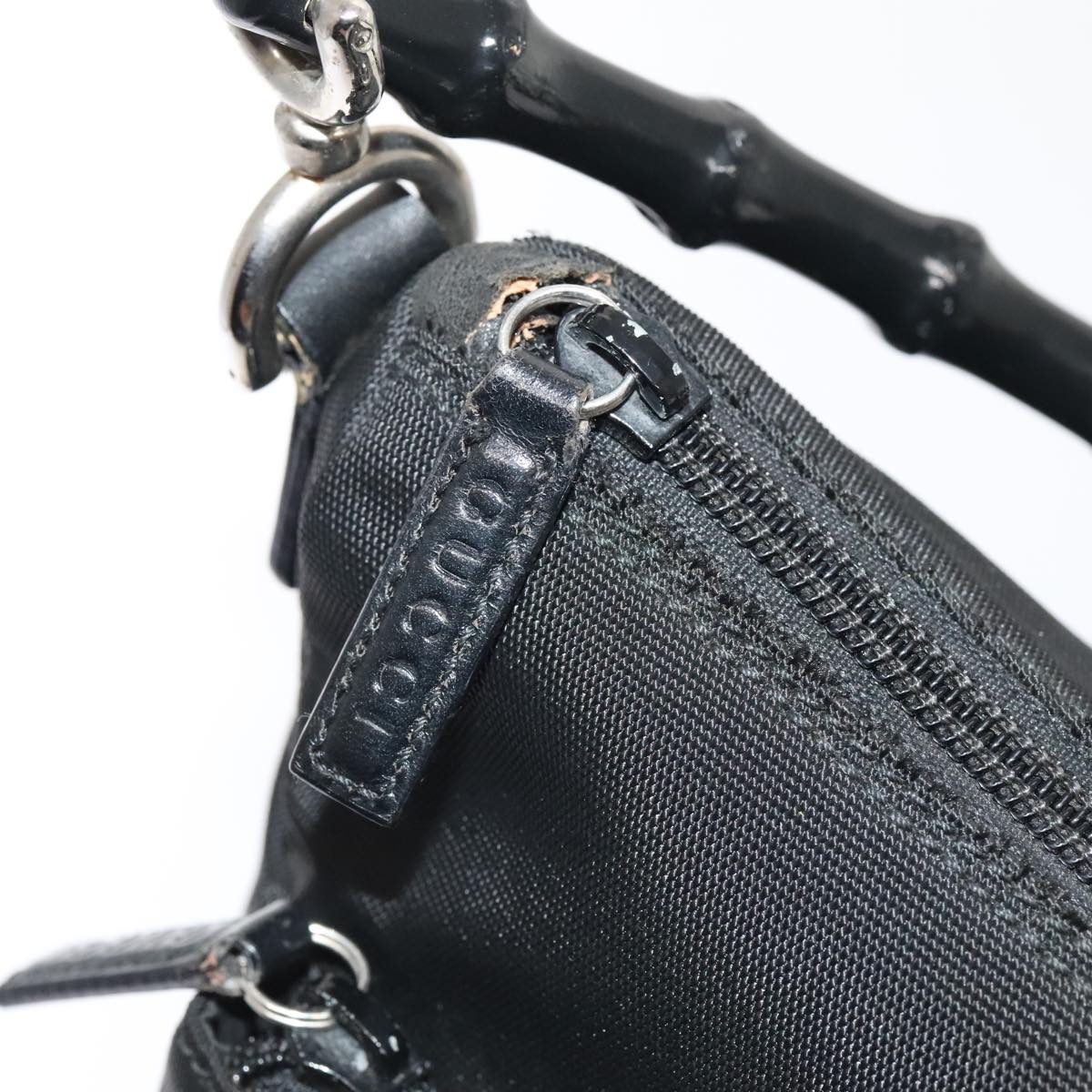 GUCCI Hand Bag Nylon 2way Black Silver 000 0509 ep5500