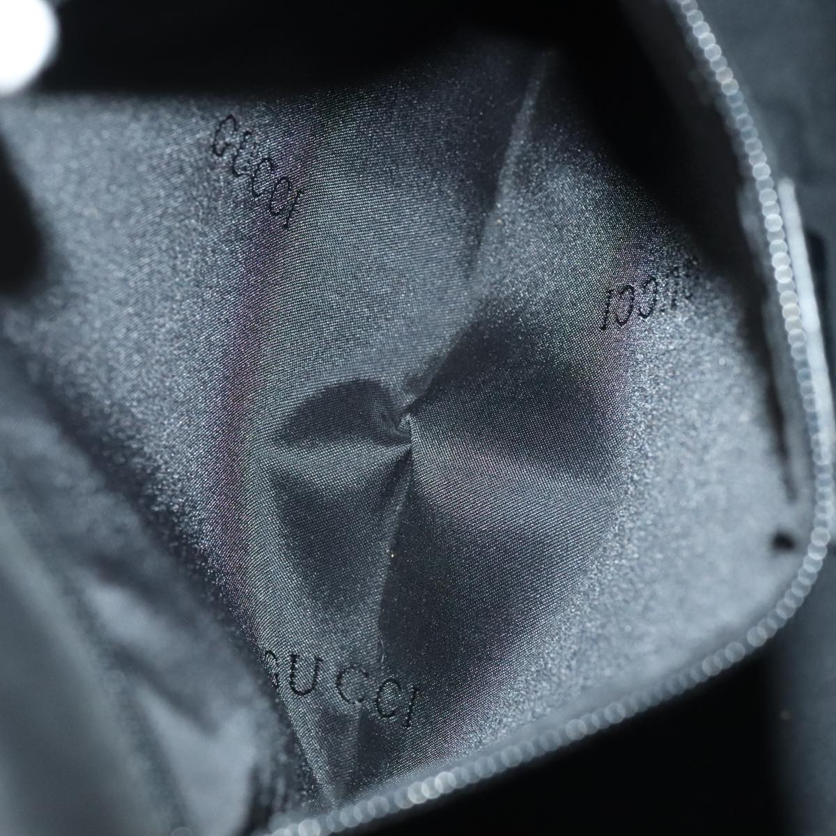 GUCCI Hand Bag Nylon 2way Black Silver 000 0509 ep5500