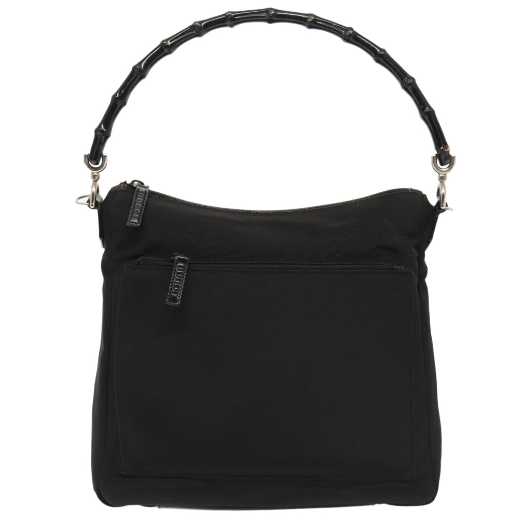 GUCCI Hand Bag Nylon 2way Black Silver 000 0509 ep5500