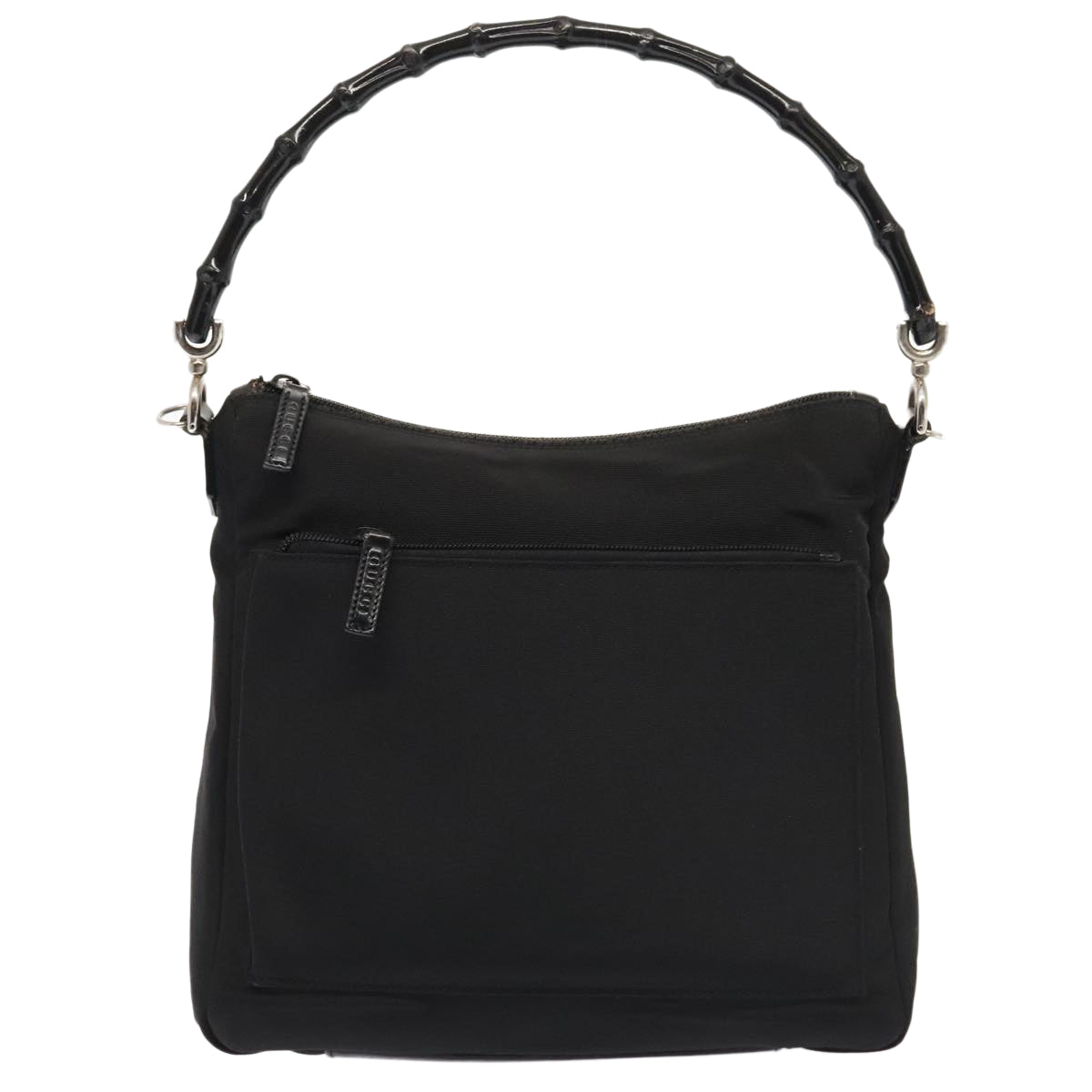 GUCCI Hand Bag Nylon 2way Black Silver 000 0509 ep5500