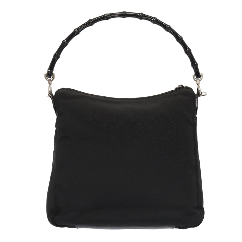 GUCCI Hand Bag Nylon 2way Black Silver 000 0509 ep5500
