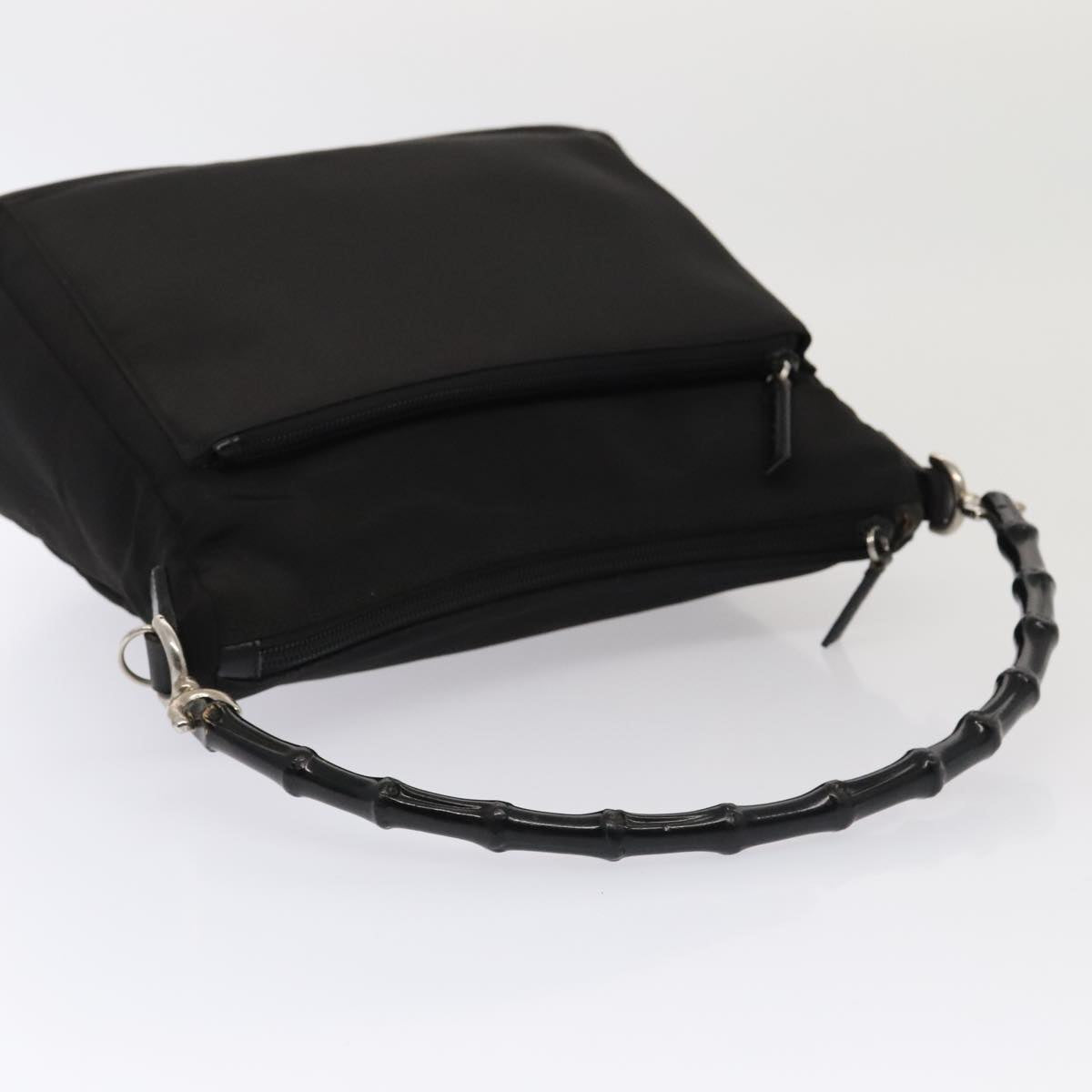 GUCCI Hand Bag Nylon 2way Black Silver 000 0509 ep5500