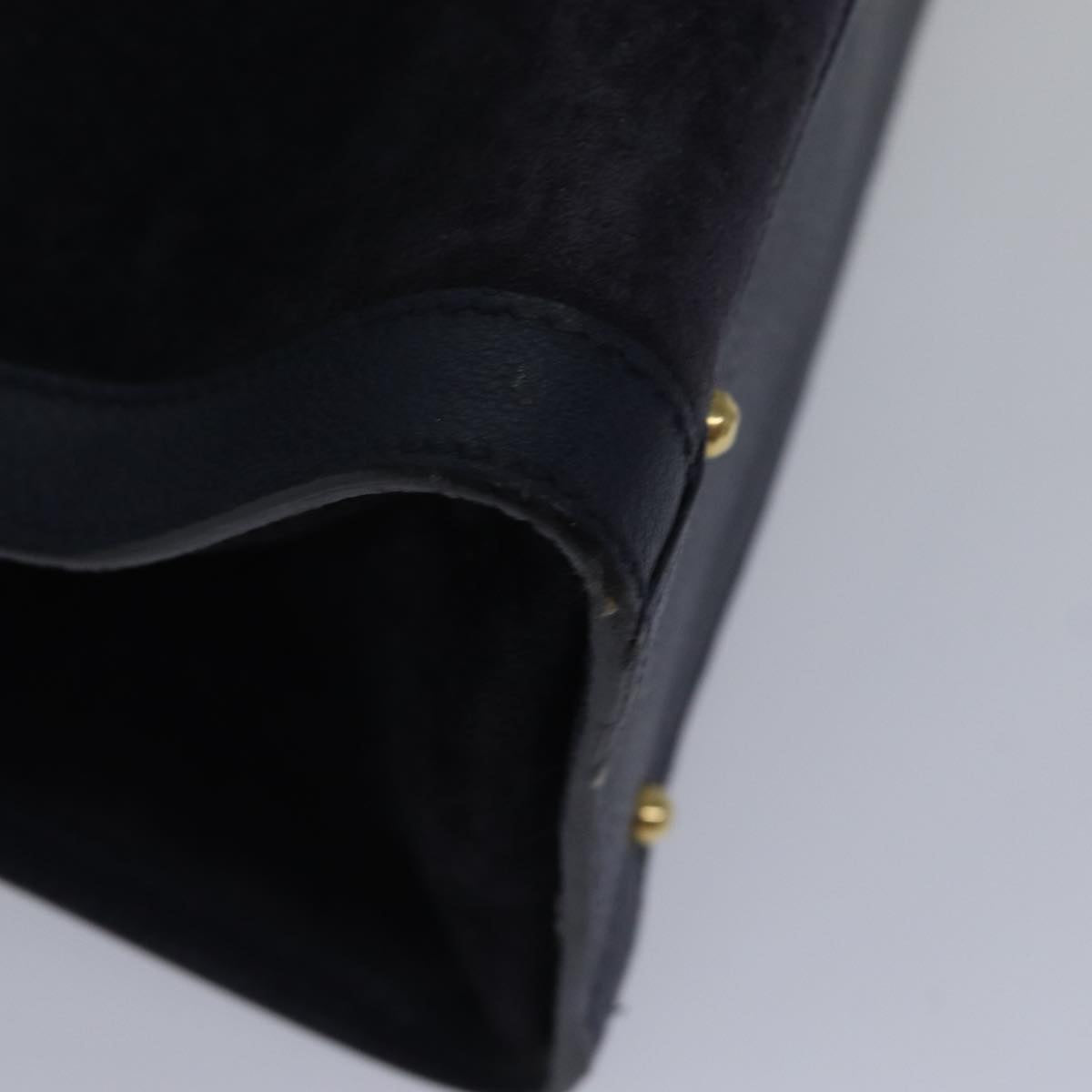 GUCCI Bamboo Hand Bag Suede Leather Navy Gold 002 0260 ep5507