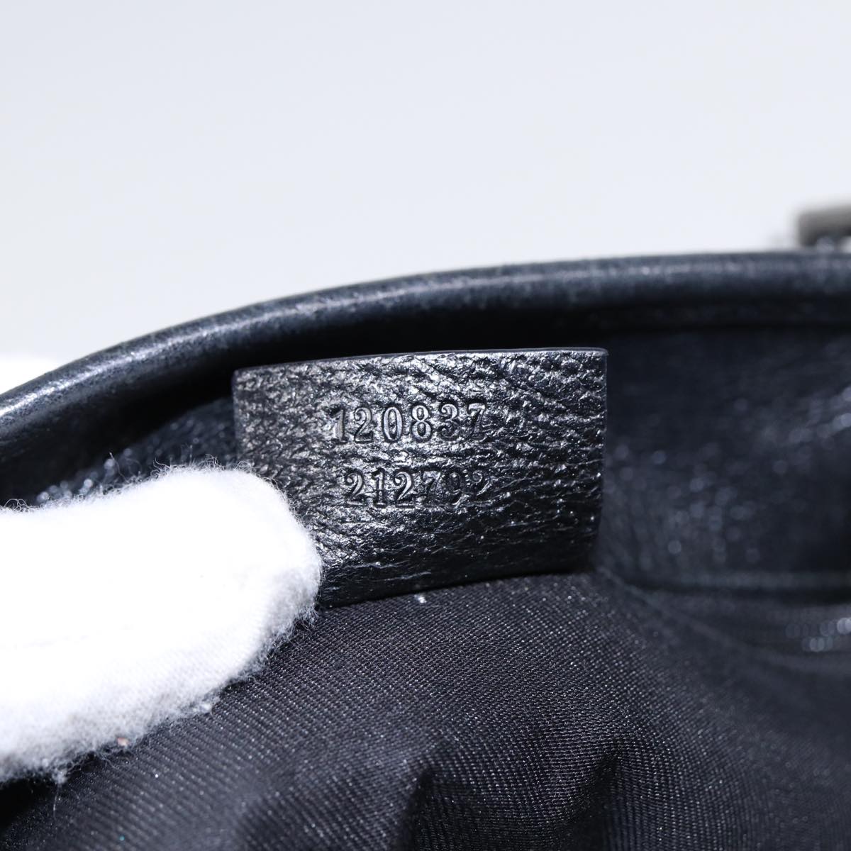 GUCCI GG Canvas Tote Bag Black Silver 120837 ep5509