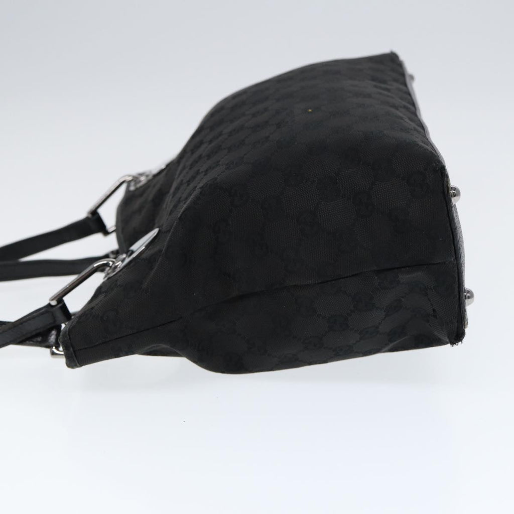 GUCCI GG Canvas Tote Bag Black Silver 120837 ep5509