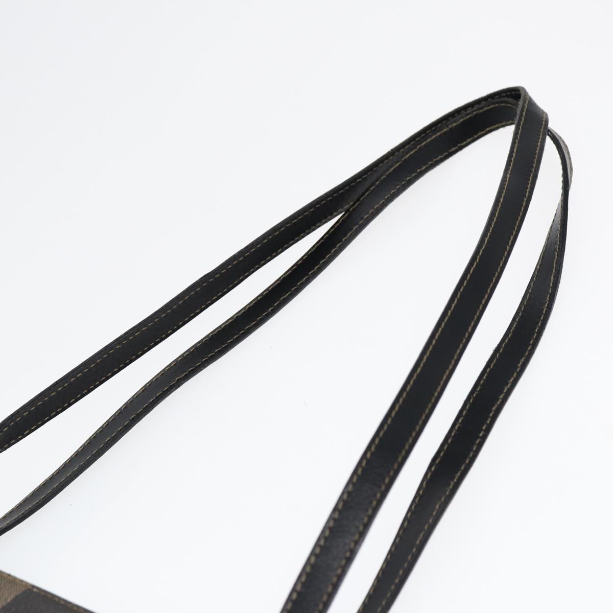 FENDI Pecan Canvas Tote Bag Brown Black gold ep5527
