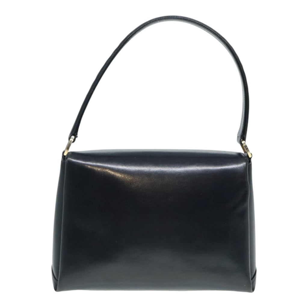 GUCCI Hand Bag Leather Navy Gold ep5528