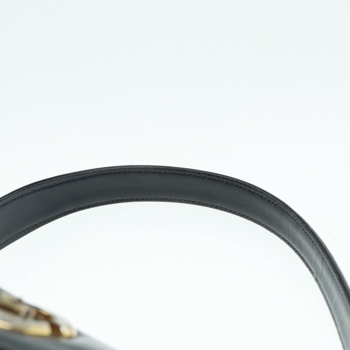 GUCCI Hand Bag Leather Navy Gold ep5528