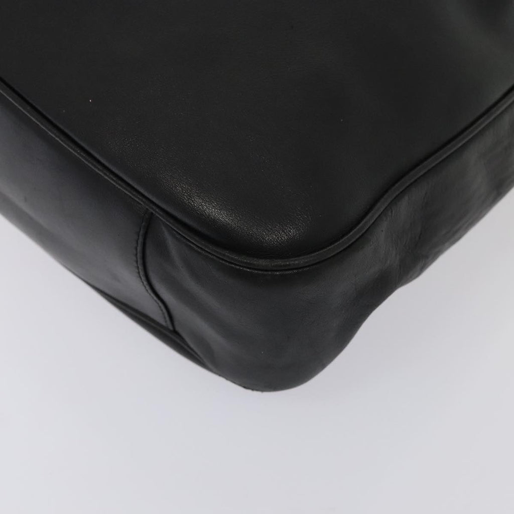 GUCCI Bamboo Shoulder Bag Leather 2way Black Gold 001 1998 1577 ep5534