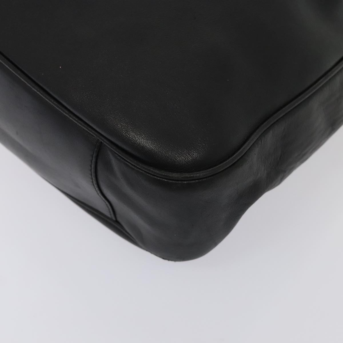 GUCCI Bamboo Shoulder Bag Leather 2way Black Gold 001 1998 1577 ep5534