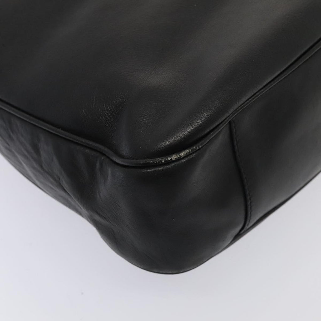 GUCCI Bamboo Shoulder Bag Leather 2way Black Gold 001 1998 1577 ep5534