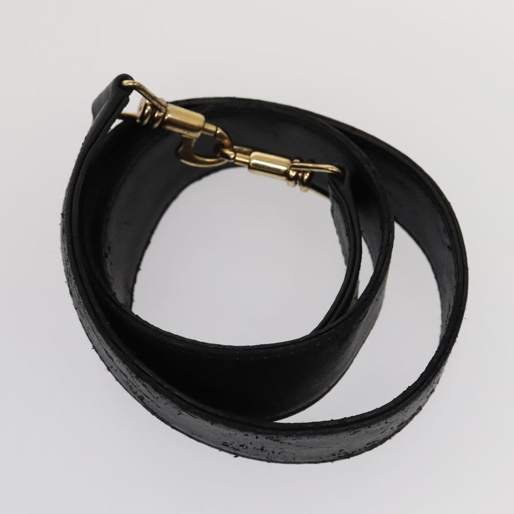 GUCCI Bamboo Shoulder Bag Leather 2way Black Gold 001 1998 1577 ep5534