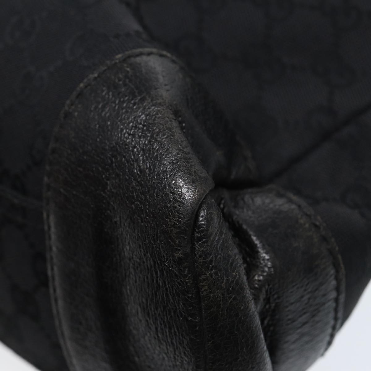 GUCCI GG Canvas Shoulder Bag Black Silver 110054 ep5541