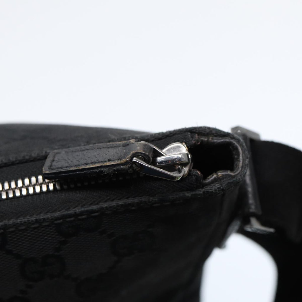 GUCCI GG Canvas Shoulder Bag Black Silver 110054 ep5541
