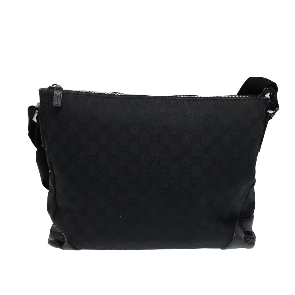 GUCCI GG Canvas Shoulder Bag Black Silver 110054 ep5541