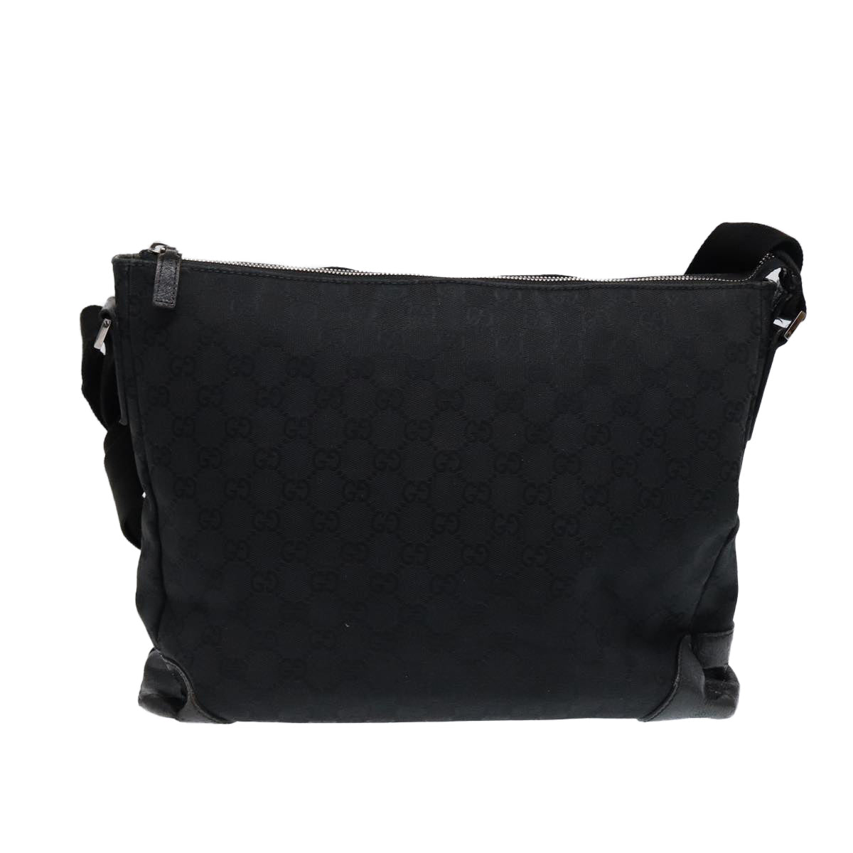 GUCCI GG Canvas Shoulder Bag Black Silver 110054 ep5541
